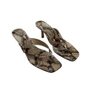 Vince Camuto Snake Print Thong Heel Sandals Size 9